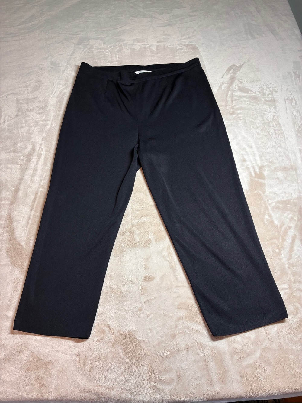 Exclusively Misook Slinky Knit Pull On Pants Black Career Quiet Luxury Women 2P